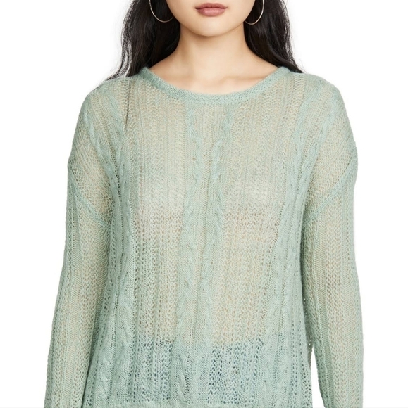 NWT Free People Mint Alpaca Blend Long Sleeved Sweater Size M - Picture 1 of 15